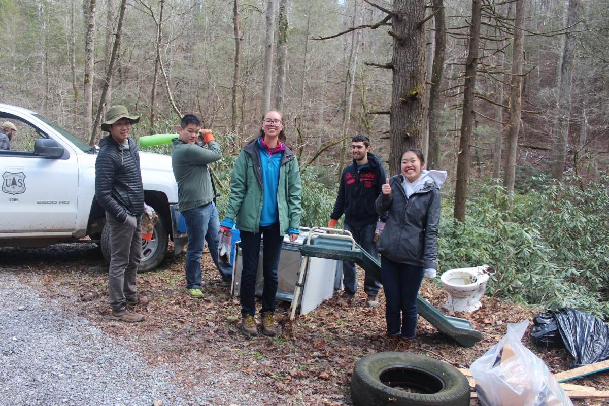 Creek cleanup day